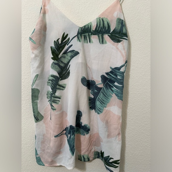 GENTLY USED NLW Tank Top Tunic Tropical Vacation Palm Leaves Size Large - Picture 5 of 7